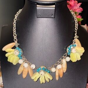 Coldwater Creek Yellow and Blue Stone Necklace
